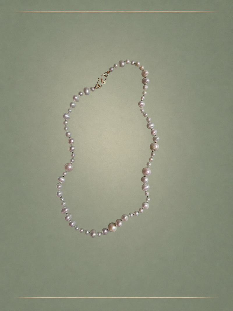 The Lustre Green Thread & Gold Eucalyptus Necklace