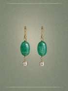 Flow Emerald, Diamond & Gold Hoop Earrings