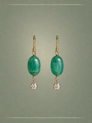 Flow Emerald, Diamond & Gold Hoop Earrings