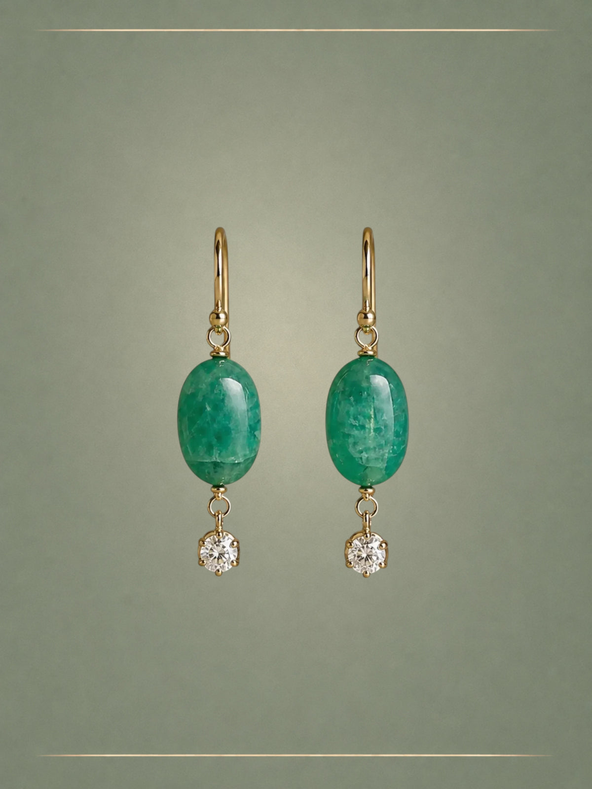 Flow Emerald, Diamond & Gold Hoop Earrings
