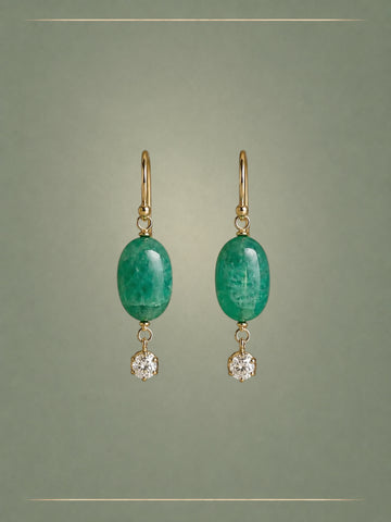 Flow Emerald, Diamond & Gold Hoop Earrings