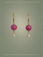 Flow Ruby, Diamond & Gold Hoop Earrings