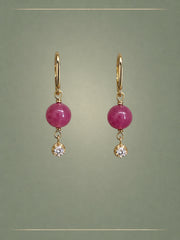 Flow Ruby, Diamond & Gold Hoop Earrings