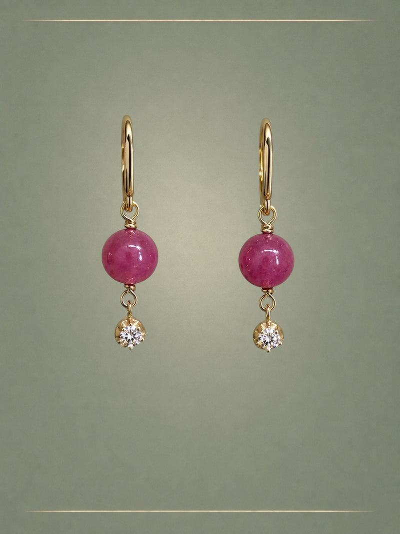 Flow Ruby, Diamond & Gold Hoop Earrings