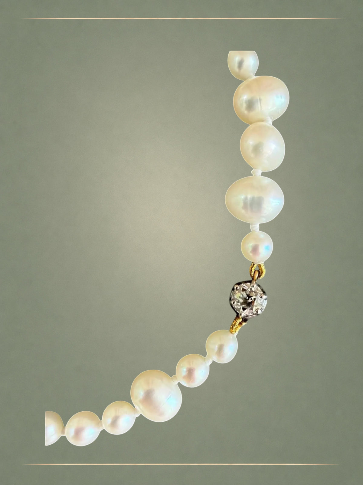 Silk Pearl & Diamond Bracelet