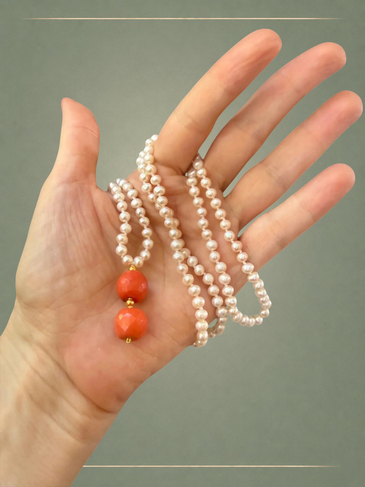 Infinite Coral Drop Necklace