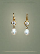 Velvet Pearl, Diamond & Gold Drop Earrings