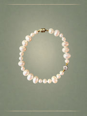 Silk Pearl & Diamond Bracelet